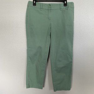 LOFT Women Cropped Green Pants Sz 4